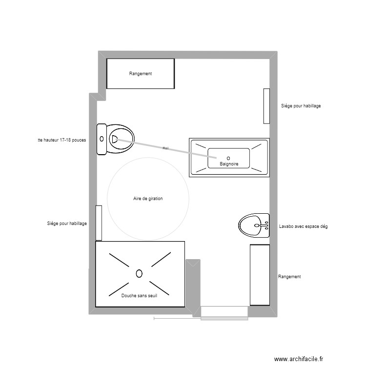 Salle de bain modifié- Normand Léveillé . Plan de 0 pièce et 0 m2