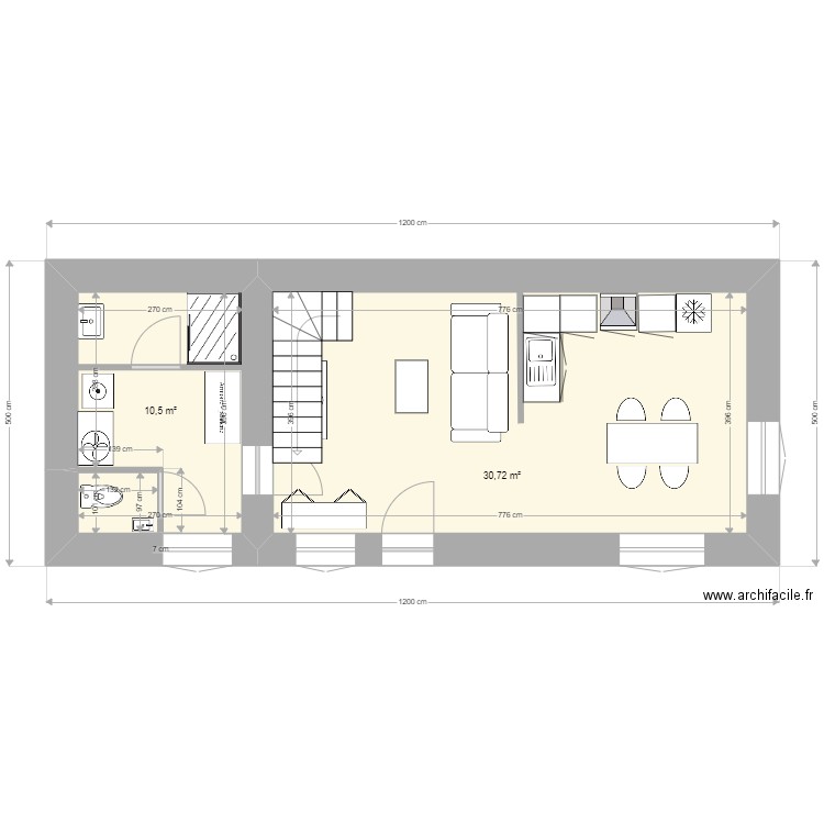 Poulenc-RENOV2. Plan de 2 pièces et 41 m2