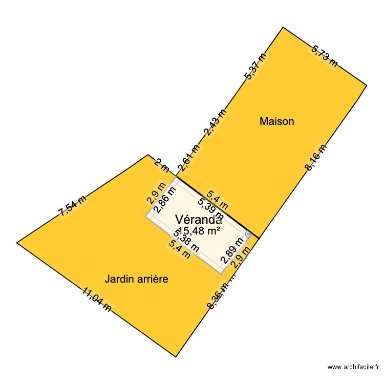 Plan de masse. Plan de 1 pièce et 15 m2