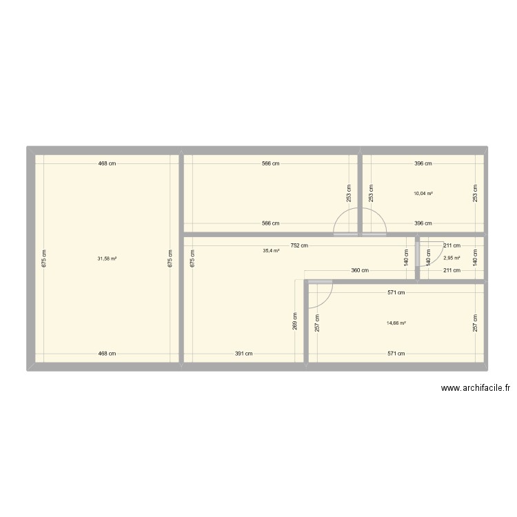 plan etage. Plan de 5 pièces et 95 m2