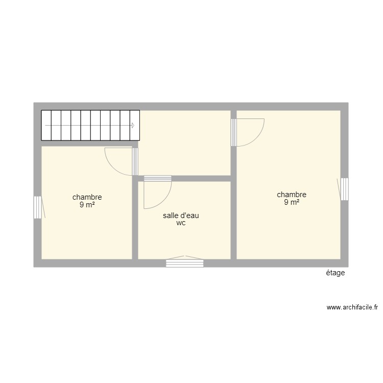 8111. Plan de 5 pièces et 61 m2