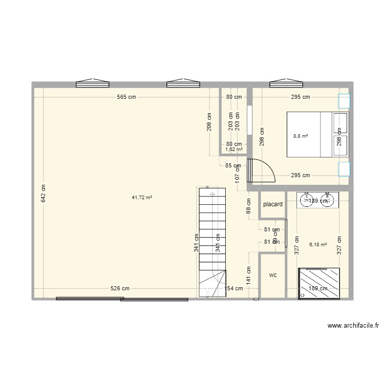 Andréa 2 plan. Plan de 6 pièces et 60 m2