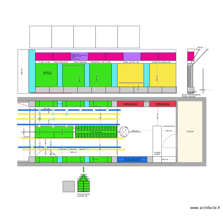 PLAN SUNGLASSES V10 SNG. Plan de 1 pièce et 7 m2