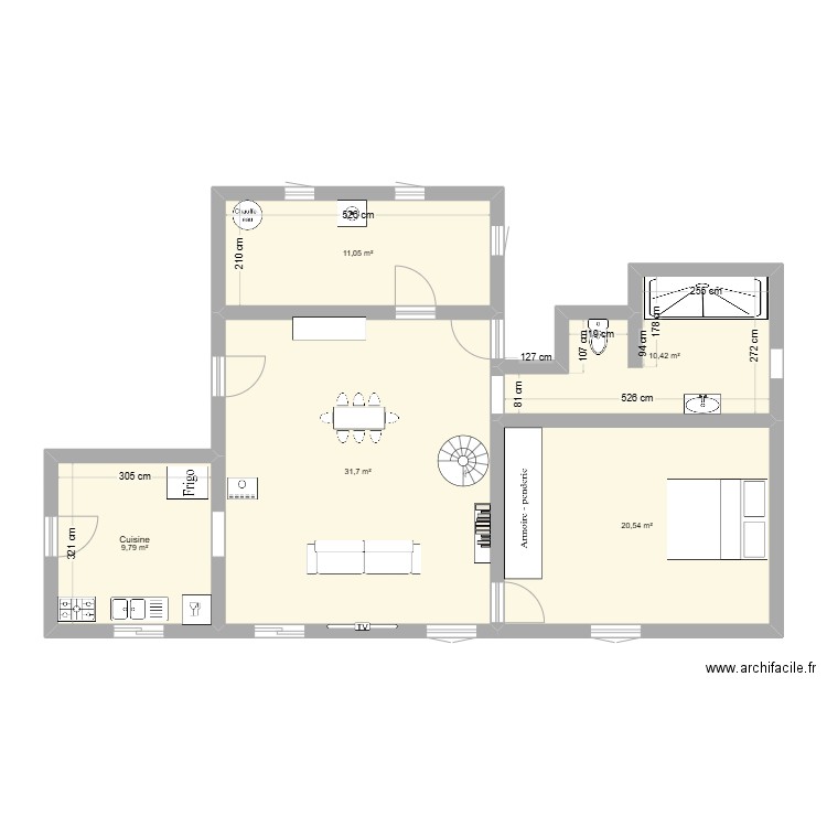 Maison St zach. Plan de 5 pièces et 84 m2