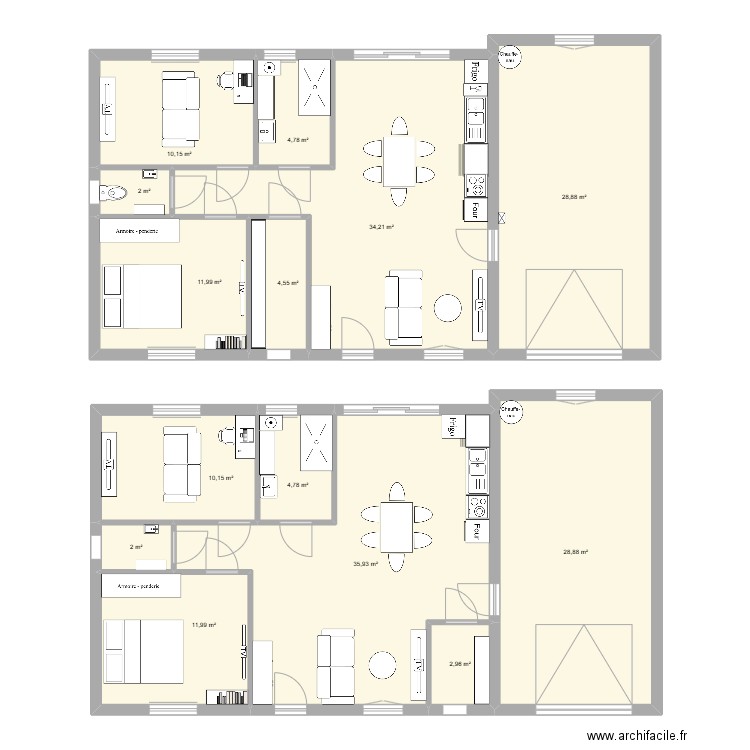 maison 3. Plan de 14 pièces et 193 m2