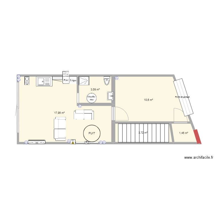 Appartement 2. Plan de 5 pièces et 37 m2