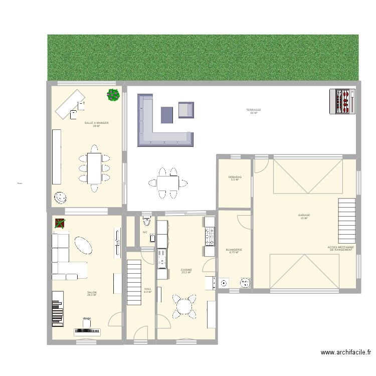 RDC FALISOLLE. Plan de 9 pièces et 154 m2