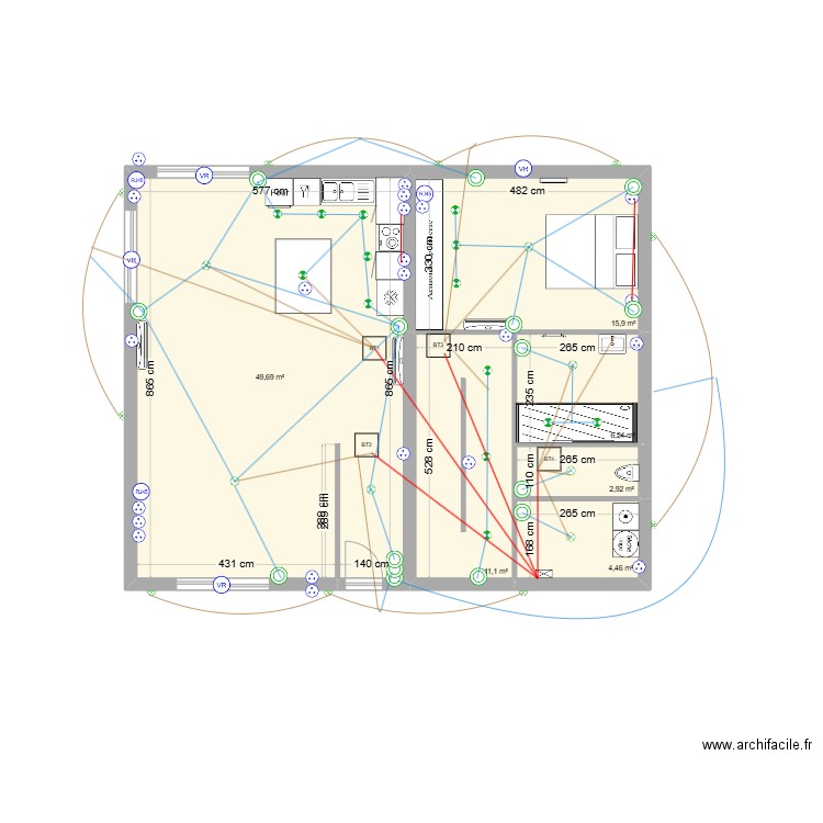 Maison Nico ELEC ECLAIRAGE. Plan de 6 pièces et 90 m2