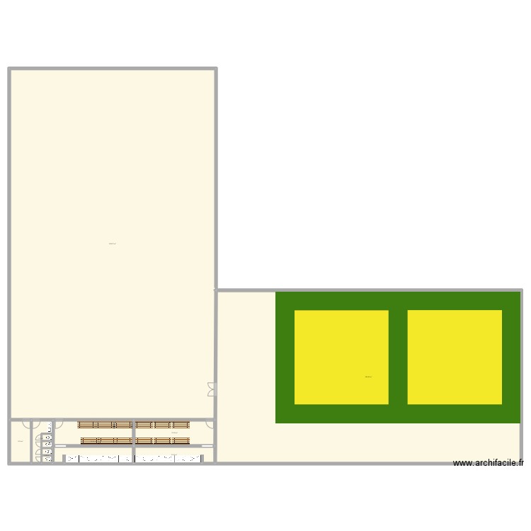 Judo rêvé. Plan de 8 pièces et 1476 m2