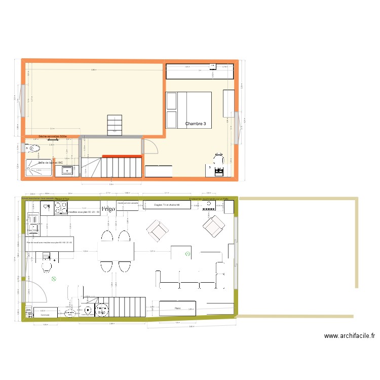 PLANS MAISON. Plan de 4 pièces et 43 m2