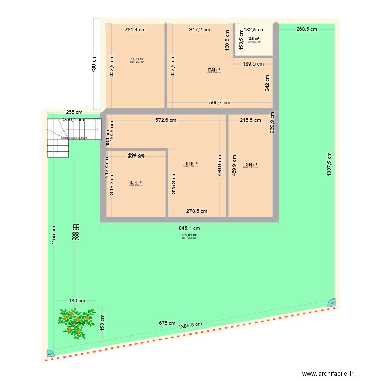 PRIVE. Plan de 7 pièces et 179 m2