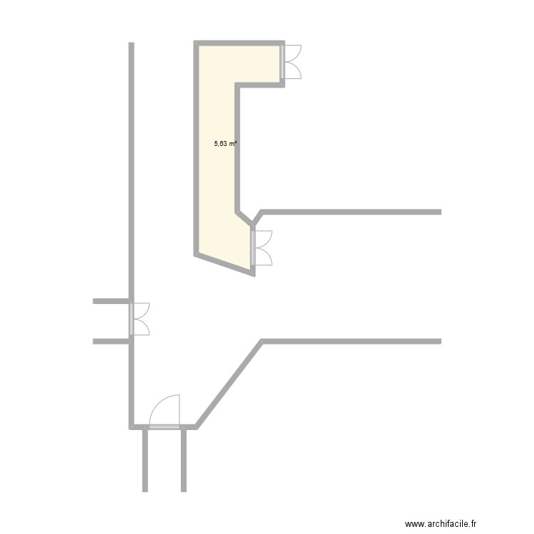 Hammam Hommes. Plan de 1 pièce et 6 m2