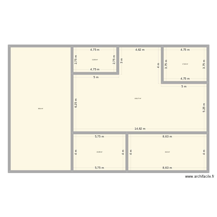 exercices1. Plan de 6 pièces et 278 m2