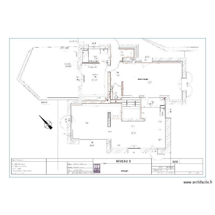 RDC Lambris verticaux cotés. Plan de 0 pièce et 0 m2