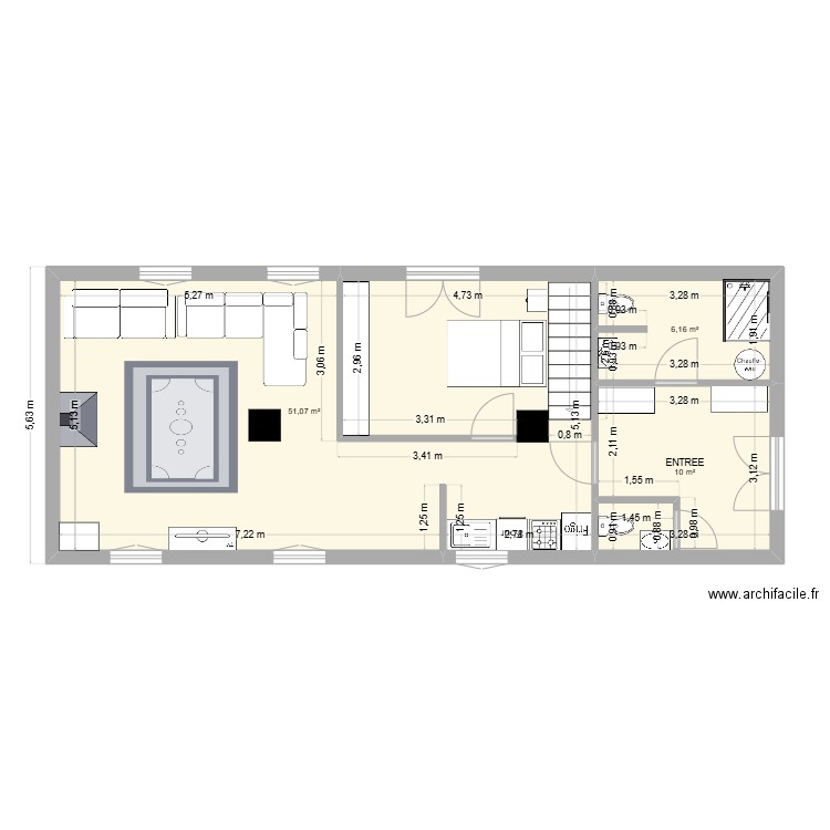 maison boissy. Plan de 3 pièces et 67 m2