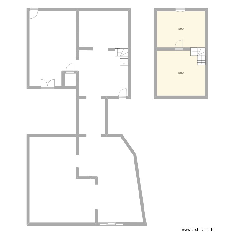 plan magasin. Plan de 2 pièces et 42 m2