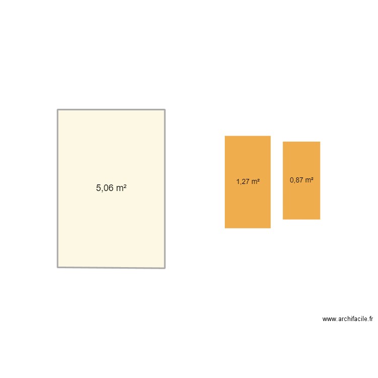 Tableau. Plan de 1 pièce et 5 m2