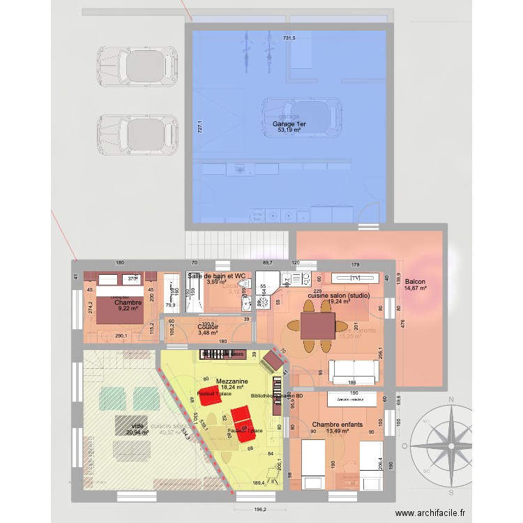 Longeville plan Javelle en LIGNE 4. Plan de 17 pièces et 689 m2