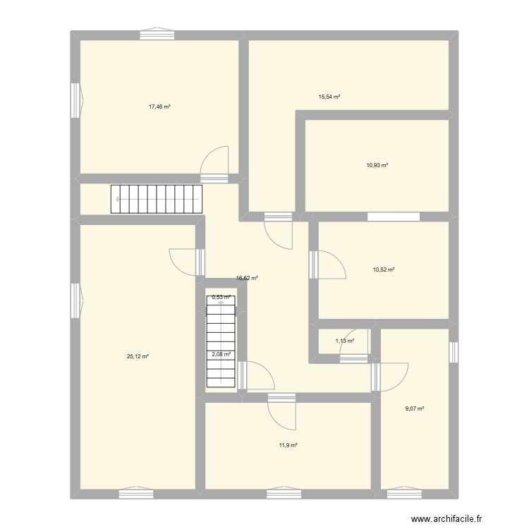 maison douvres. Plan de 11 pièces et 121 m2