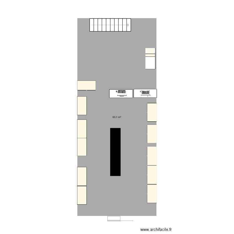 PLAN INSTITUT BOUTIQUE . Plan de 1 pièce et 63 m2