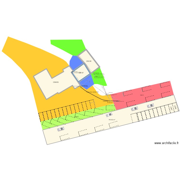 plan de masse projet global evacuation. Plan de 4 pièces et 1148 m2