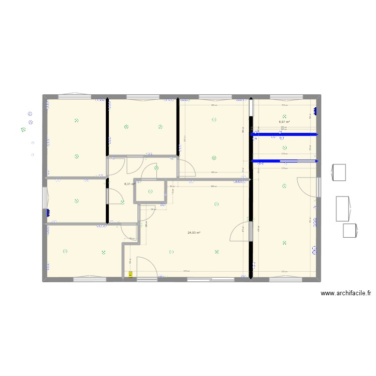 futur disposition + élec v1. Plan de 10 pièces et 109 m2