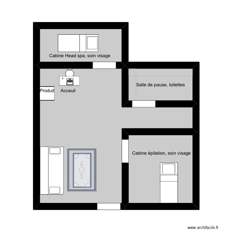 Skeen. Plan de 4 pièces et 33 m2