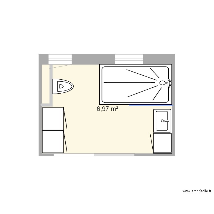 Smadja. Plan de 1 pièce et 7 m2