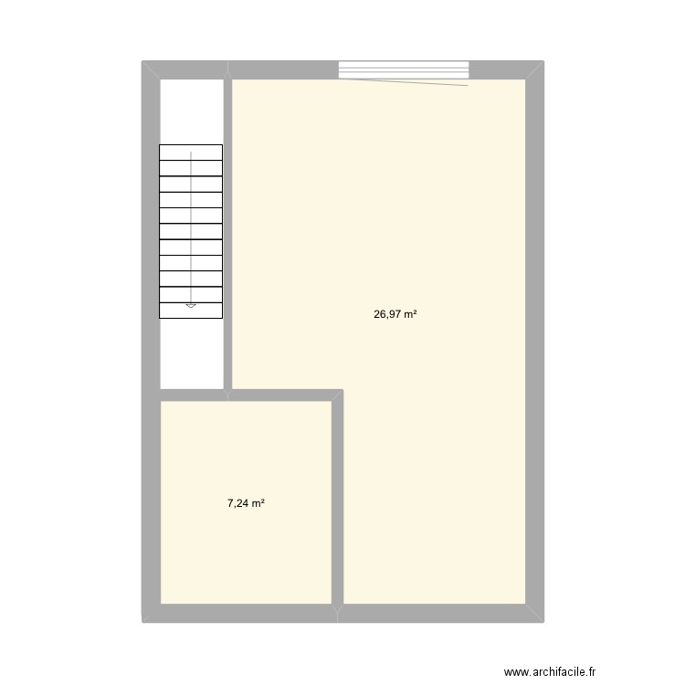 Sous-sol. Plan de 2 pièces et 34 m2