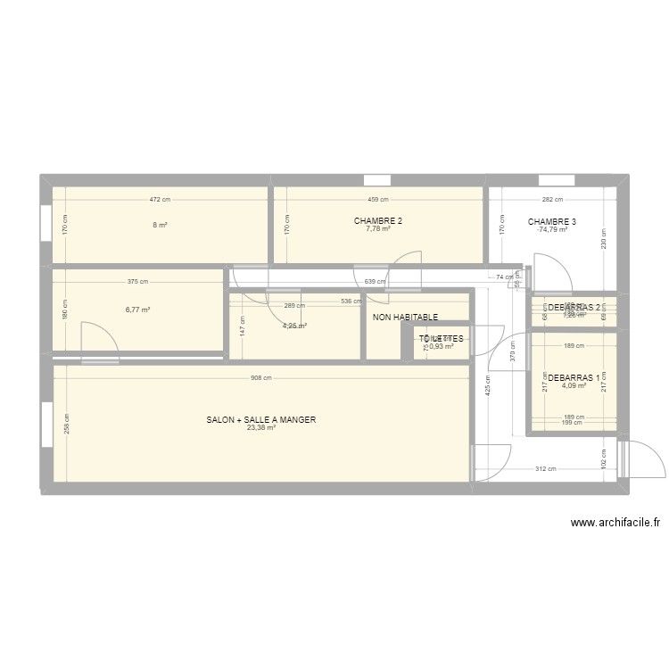 GAUGUIN. Plan de 10 pièces et 74 m2