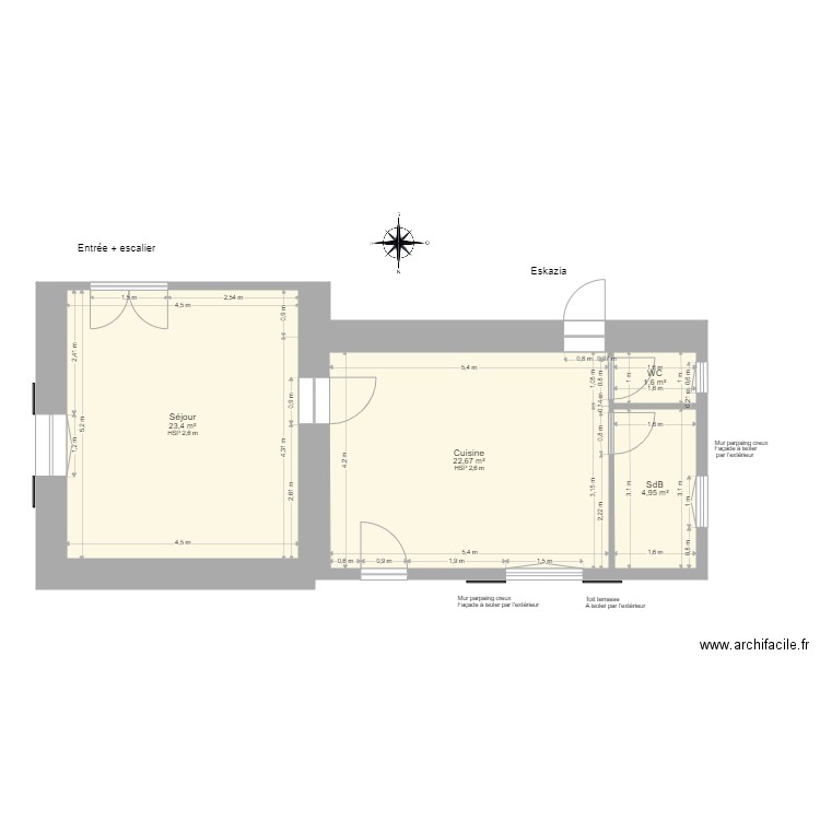 Aguerrenia R_0. Plan de 4 pièces et 53 m2