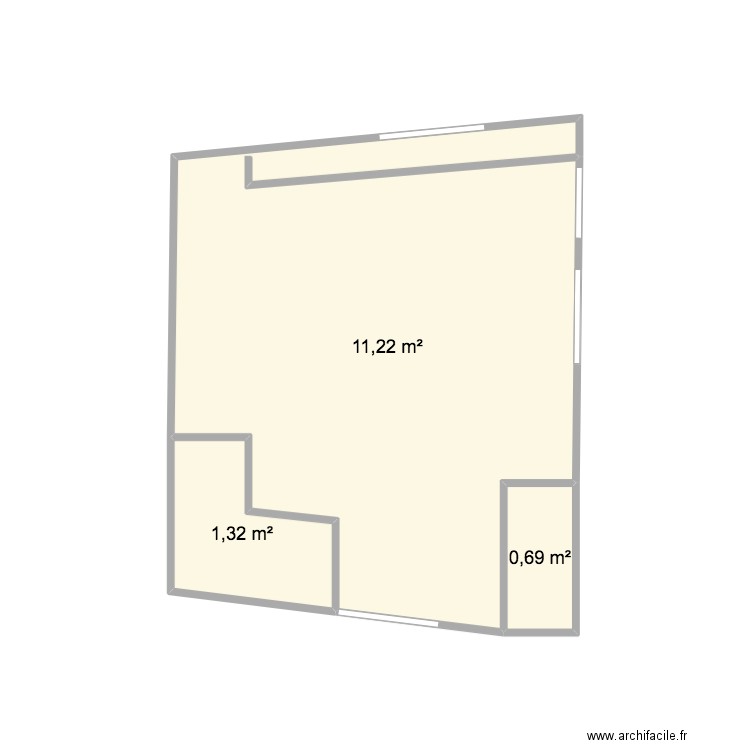 salle enfant. Plan de 3 pièces et 13 m2