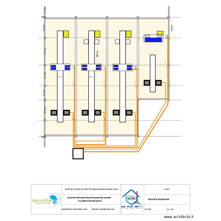 GAINNE ALIM. Plan de 3 pièces et 298 m2