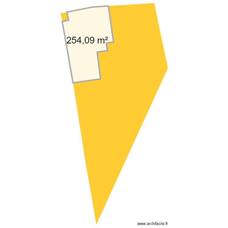 parcelle 1236. Plan de 1 pièce et 254 m2