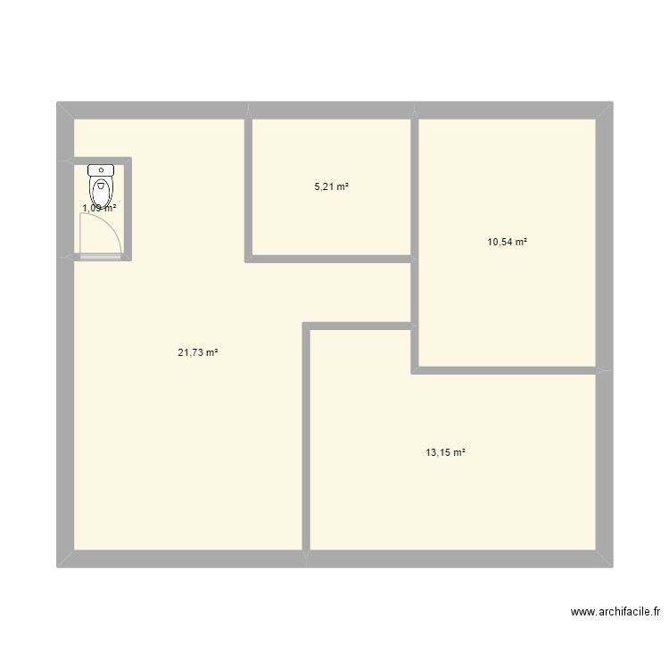 NANTES. Plan de 5 pièces et 52 m2