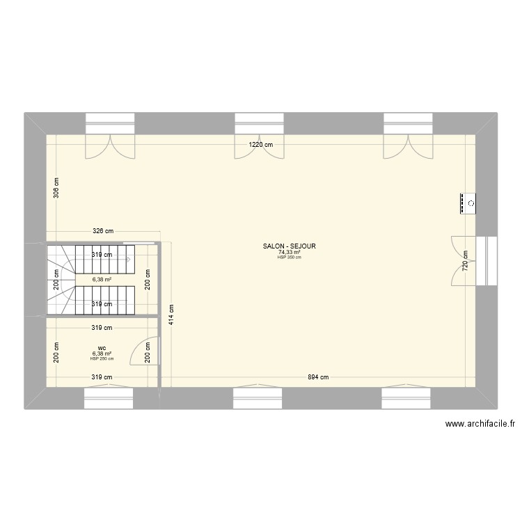 BARTHABURU. Plan de 3 pièces et 87 m2