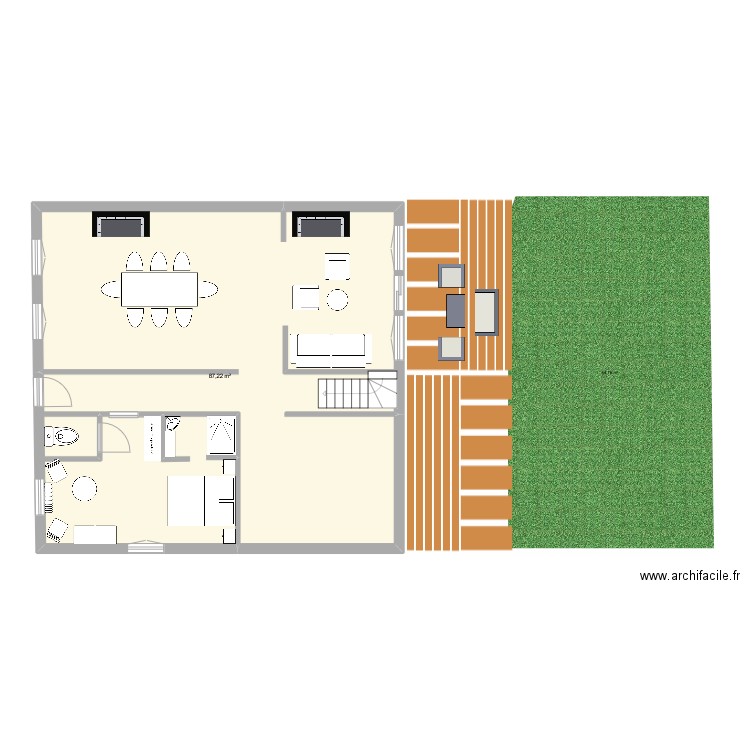 Ch Hôte de la Planchette. Plan de 1 pièce et 87 m2