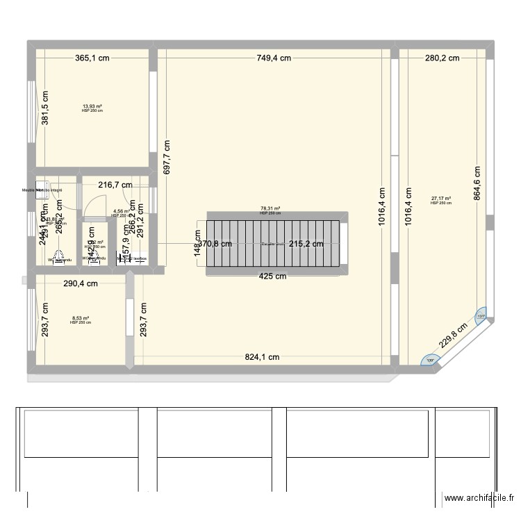 novi plan lokal 1 sprat. Plan de 11 pièces et 426 m2