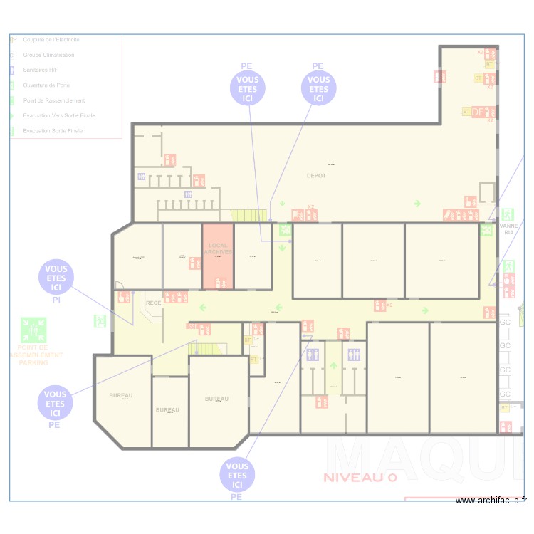 CARROS. Plan de 17 pièces et 1268 m2