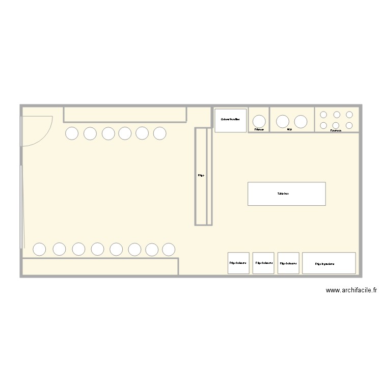 China Express salle et cuisine. Plan de 7 pièces et 123 m2