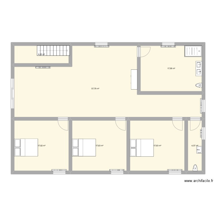 ma maison 1 etage. Plan de 7 pièces et 139 m2