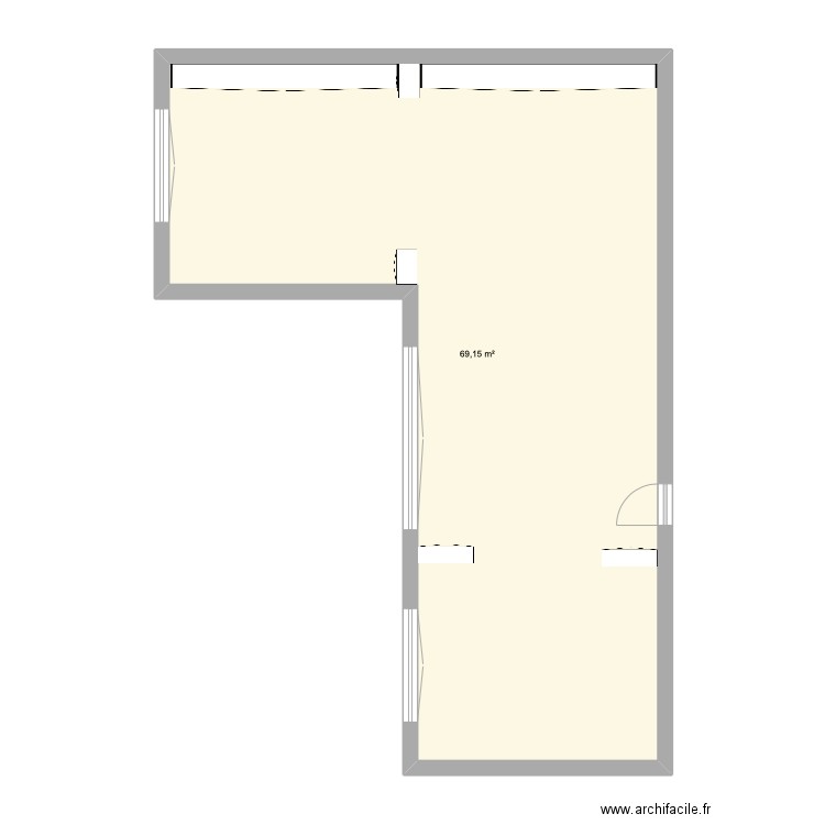 BUREAU 27. Plan de 1 pièce et 69 m2