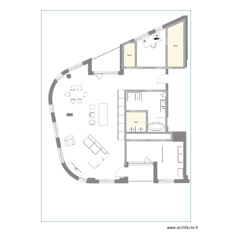 scenario 3. Plan de 3 pièces et 12 m2