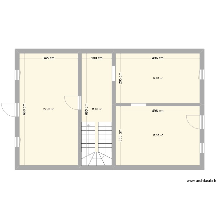 SSOL. Plan de 4 pièces et 67 m2