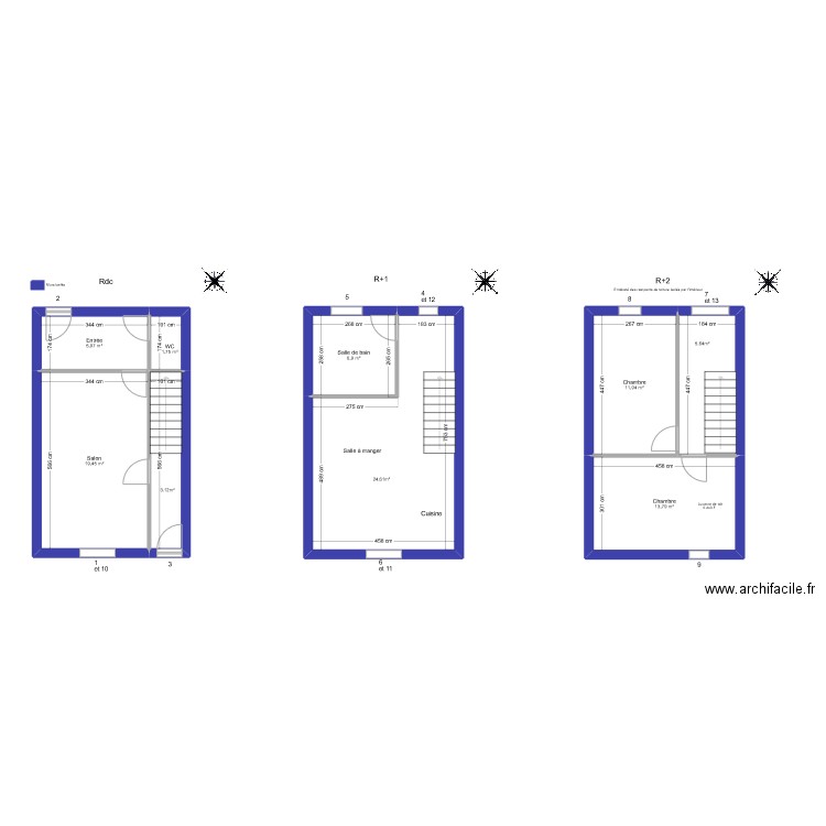 LEMOINE Marine. Plan de 9 pièces et 101 m2