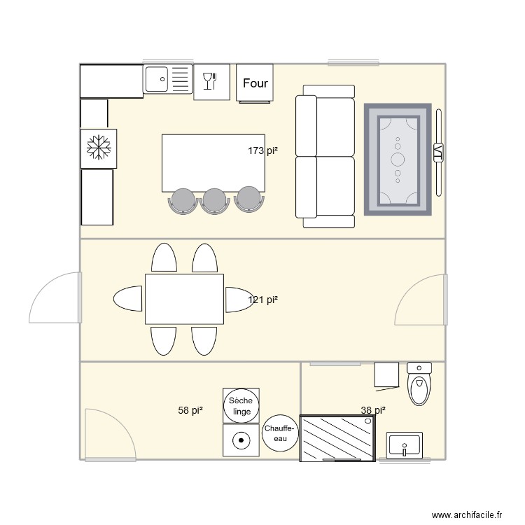 Anthony Dubois. Plan de 4 pièces et 36 m2