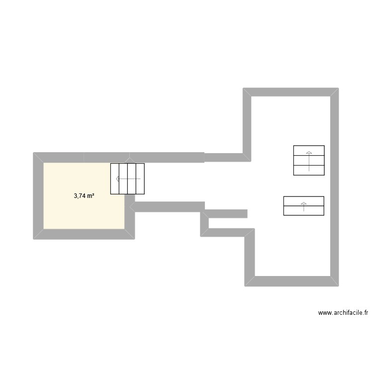 plan team axe grande armée. Plan de 1 pièce et 4 m2