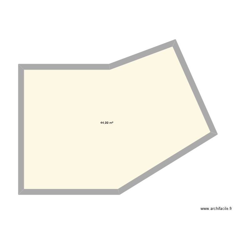 terrasse. Plan de 1 pièce et 45 m2