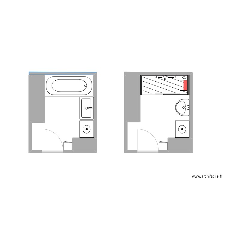 salle de bain nasri. Plan de 4 pièces et 2 m2