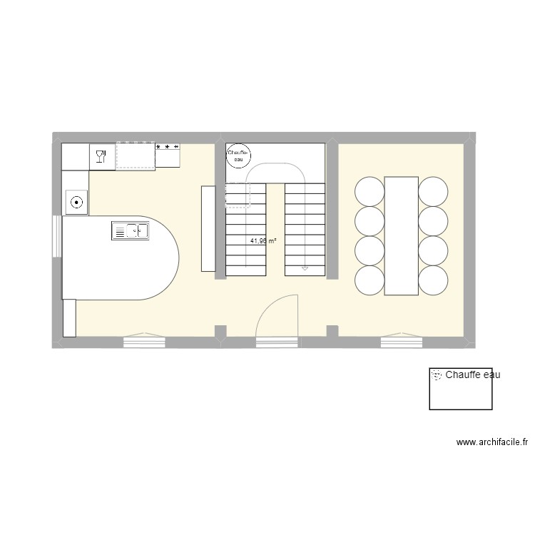 SVP2. Plan de 1 pièce et 42 m2